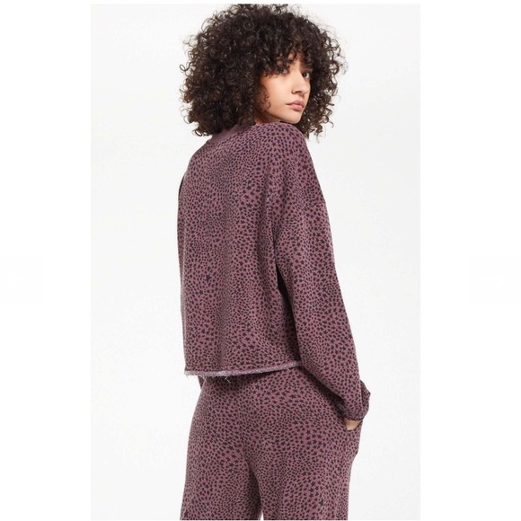 NWT ✨FULL SET✨ Z Supply Fleece Jogger Sweatpants & Sweatshirt - Pink Black Stars - Picture 2 of 4